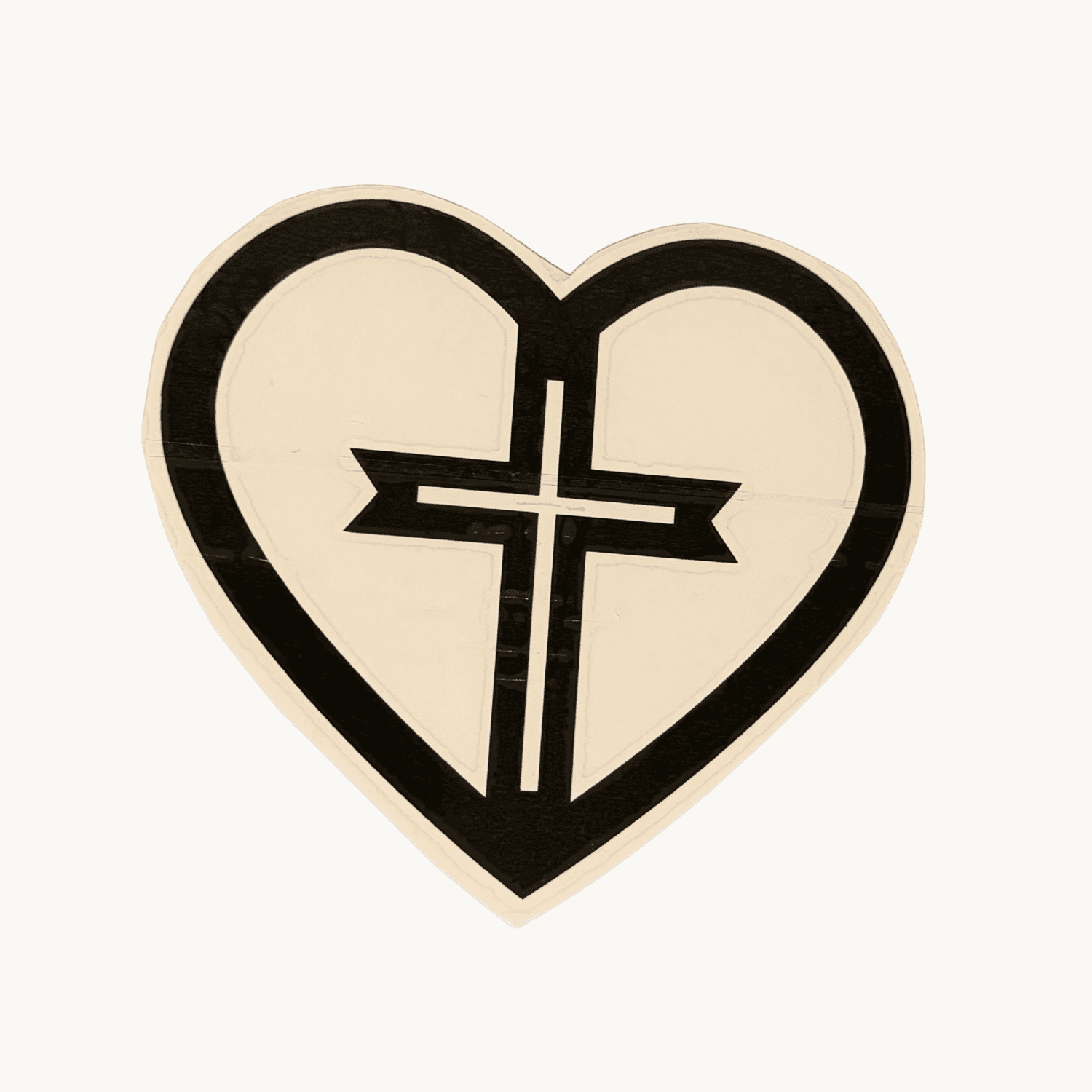 Heart & Cross Decal (Filled)