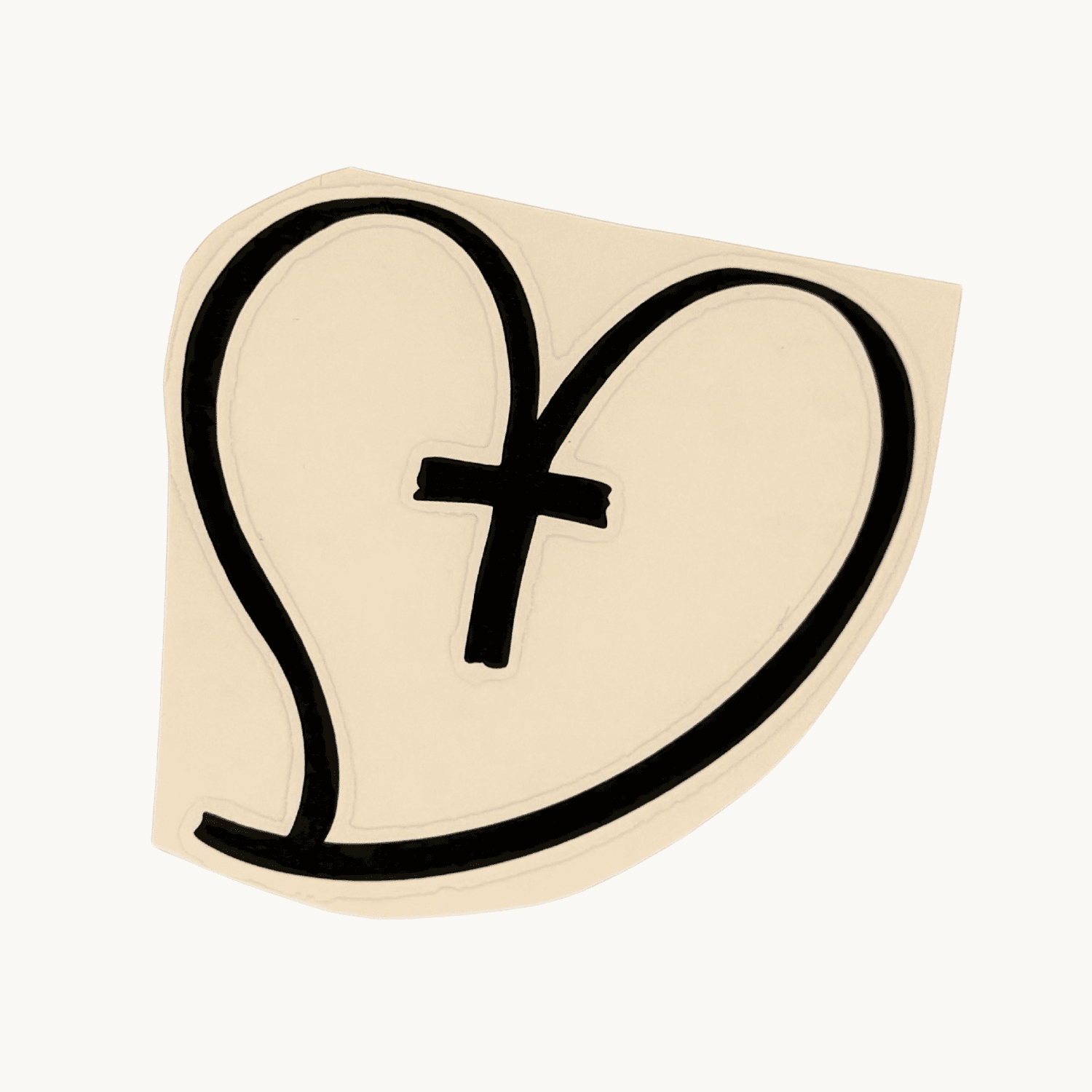 Heart & Cross Decal (Outline)