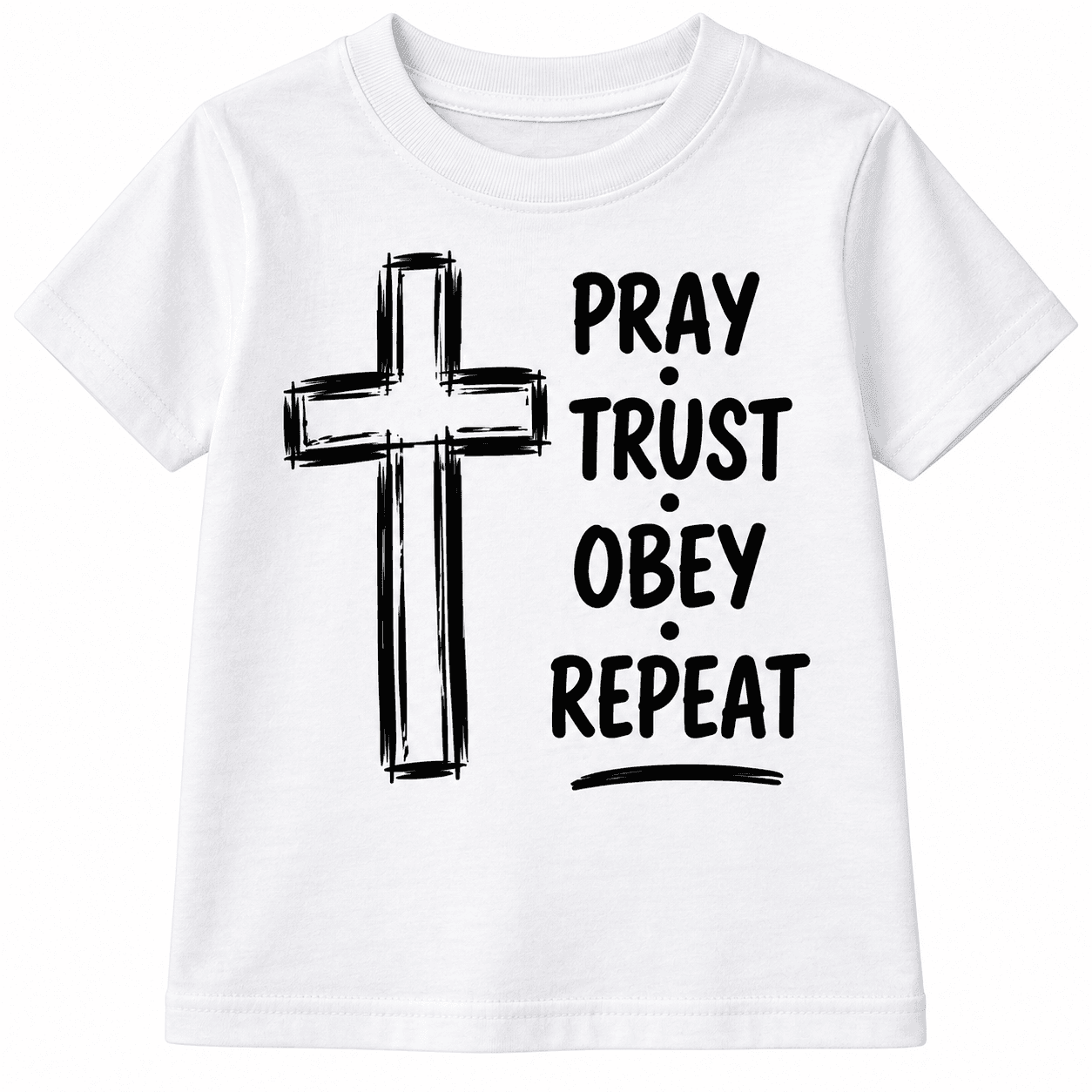 ✝️ Pray • Trust • Obey • Repeat Kids Tee 🤍